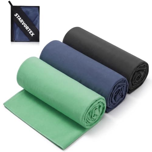 Starvortex 3 Pack Microfibre Towel, Lightweight and Quick Dry Gym Towel