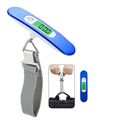 Luggage Scale Portable DIGITAL weight Scale For Travel Suitcase Weigher with tare function 110 LB/ 50KG capacity red (Portable scale_royal blue)