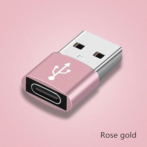 Usb 3.1 Type C Female To Usb 3.0 Male Adapter Converter | Type-C Female To Usb 3.0 Male Adapter | Usb C 3.1 Type C Female To Usb 3.0 Type A Male Port Converter For Android Mobiles. (Rose Gold) — view 2