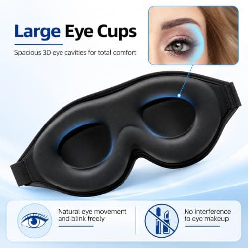 ALASKA BEAR Sleep Mask Deep Contoured Eye Cups for Women and Men — view 3