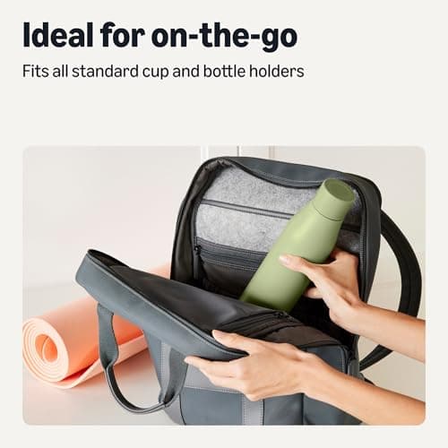 Amazon Basics Insulated Stainless Steel Water Bottle, 600ml, Double-Wall, BPA-Free, Leak-Proof, Olive — view 5