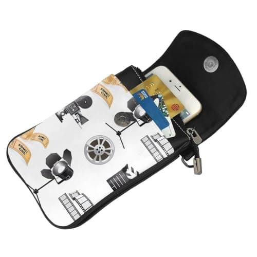 YYHWHJDE Projector Film Genuine Leather Crossbody Phone Pouch — view 5
