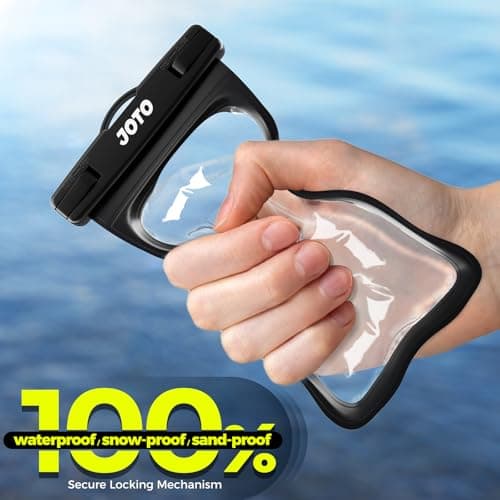 JOTO 2 Pack Waterproof Phone Pouch Cellphone Dry Bag Case for iPhone 17 Air 16 15 14 13 12 Pro Plus Max XR X 8 7 6S SE, Galaxy S23 S22 S22+ S21 up to 7" -Black — view 5
