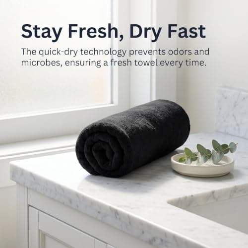 HXSYKJDM Black Towels 10 Pack – Microfibre Towel Set, 75x35cm — view 5