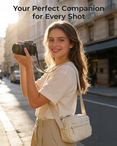 bagsmart Puffy Camera Sling Bag,Camera for DSLR and Lenses Crossbody Bags — view 2