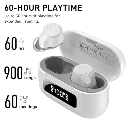 TOZO NC9 Hybrid Active Noise Cancelling Wireless Earbuds, 60H, LED Display — view 2