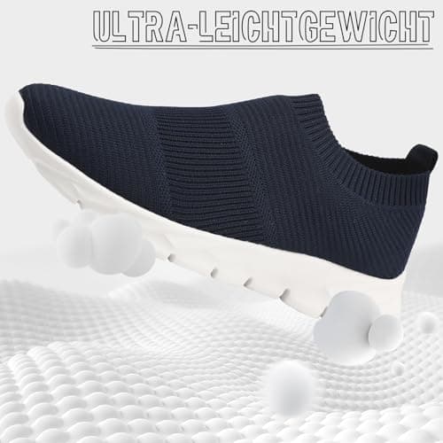 Mens Trainers Slip on Trainers Walking Running Sneaker,Blue,Size 9 UK — view 5