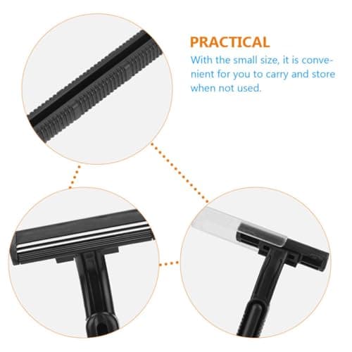 DIYEAH Hair Trimmer for Girl Disposable Non-slip Double-layer Carbon Steel Razor for Women Men, Black, 10pcs, Portable for Back and Arm Shaving, Travel and Personal Care — view 3