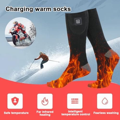 Heated Socks, Electric Heated Socks For Men And Women, Winter Foot Warmer Socks, Washable Electric Heated Socks With 3 Heating Settings, Suitable For Ski Riding, Snowboarding, Camping — view 5