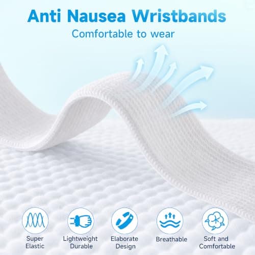 MEIYYJ Motion Sickness Bracelets Acupressure Relief for Motion Sickness Sea Sickness Wristbands for Adults & Kids,Morning Sickness Relief for Pregnant Women Ideal for Car Sea Air Tarvel-Green/White — view 2