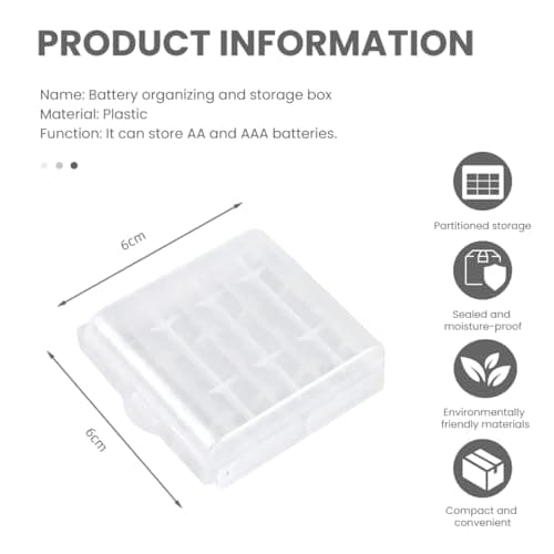 10PCS Hard Plastic Batteries Storage Boxes,AA/AAA Cell Battery Storage Cases,Multifunctional Plastic Battery Case Holder for Storing and Protecting AA and AAA Batteries,Clear Color — view 2