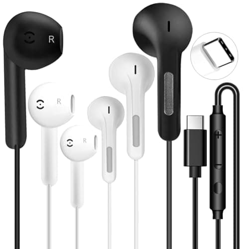 USB C Headphones wired for Samsung Galaxy iPhone 17 16 USBC Earphones wired