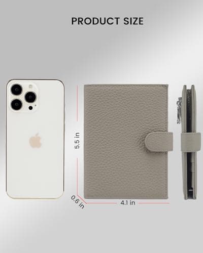 Karmiir Slim RFID Leather Passport Wallet for Men and Women with Card Holder, SIM Slots, Zippered Coin Pocket and Silver, Travel Wallet Passport Cost, grey, 10.16 x 10.41 x 13.97 cm — view 5