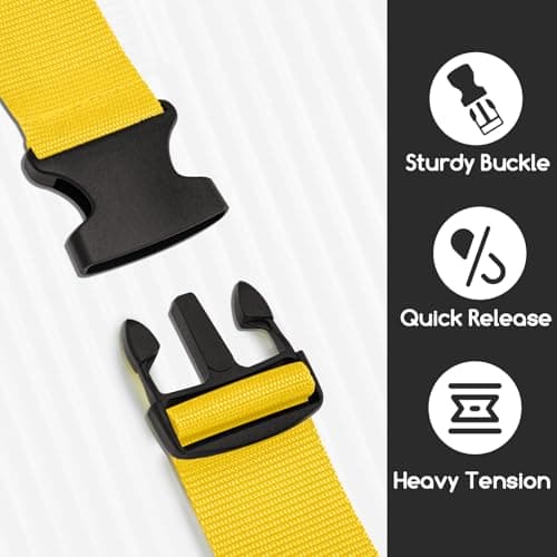 WISYOK Luggage Straps Extended, 2 Pack, 130-250cm Adjustable, Yellow — view 4