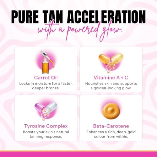 2bTanned Carrot Oil (100ml Travel Size), Dry Tanning Oil for Golden Glow, Easy To Apply Sun Tan Accelerator with Tyrosine Vitamins A & E, Lightweight Non Sticky Formula, Vanilla Bomb — view 3