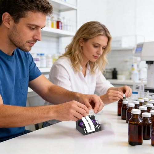 Vial Label Applicator - 3ml 10ml Precise Reusable Tool, Bottle Sticker Aligner | Accurate Small Container Label Positioning Device Cosmetic Jar Oil Container Craft Storage Organization System For — view 3