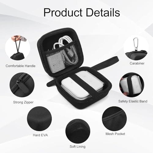 Kelawoly Wireless Charger Travel Case, 3.93x3.93x2.75in Black — view 3