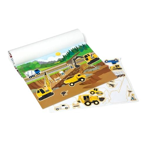 Melissa & Doug Reusable Sticker Pad: Vehicles - 165+ Reusable Stickers Melissa & Doug Kids Reusable Sticker Pad: Trucks, Trains, Planes, Cars and Construction Vehicle Reusable Stickers - FSC Certified