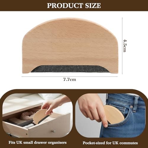3PCS Cashmere Comb in Beechwood,Portable Wool Sweater De-Pilling Tool, Beechwood Pilling Comb for Clothing, Knits & Scarves, Handheld Lint Remover for Home & Travel — view 2