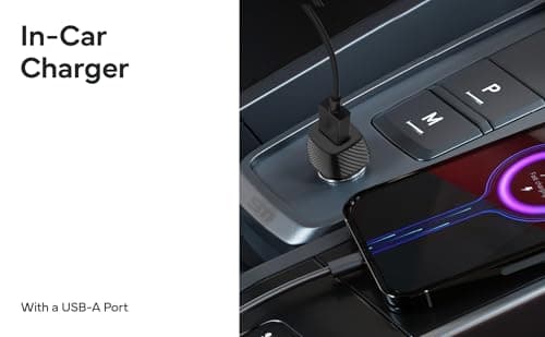 WYE Slim Mini Single USB-A Car Charger Adapter Plug, 12W 5V/2.4A Cigarette Lighter Power Plug Block with Carbon Fiber Finish for iPhone, Android, Dashcam, GPS & Travel - Black — view 5