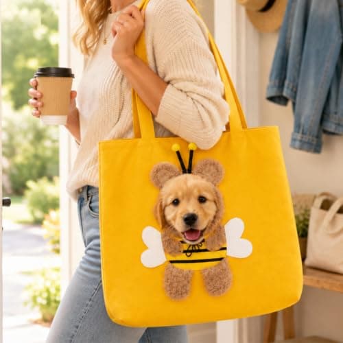 Paw Peek Pet Carrier Bag, Canvas Shoulder Tote for Small Dogs And Cats — view 5