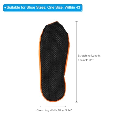 PATIKIL Shoe Covers, 3 Pairs Reusable Non Slip Shoe Protector Covers Washable Soft Shoe Cover for Household Office, Orange — view 2
