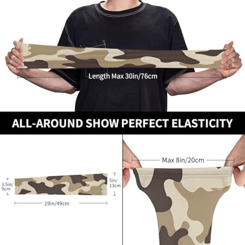 ZSUUGJ Black White Camouflage Uv Protection Cooling Arm Sleeves For Men & Women – Lightweight, Breathable Compression Arm Covers For Running, Cycling, Golf & Outdoor Activities — view 4