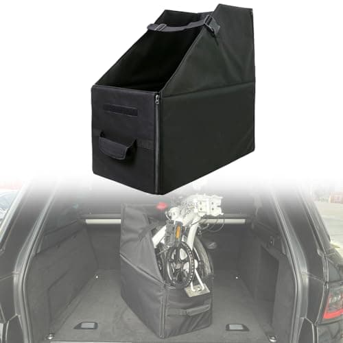 FCOUIID Folding Bike Storage Box - Outdoor Bicycle Travel Protection Case Car Trunk Backseats Transport Pack Accessories, 23" H x 23" L x 11.5" W