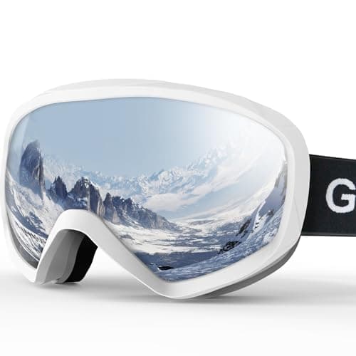 GlaRid OTG Ski Goggles for Men Women Youth, Anti Fog UV Protection, White