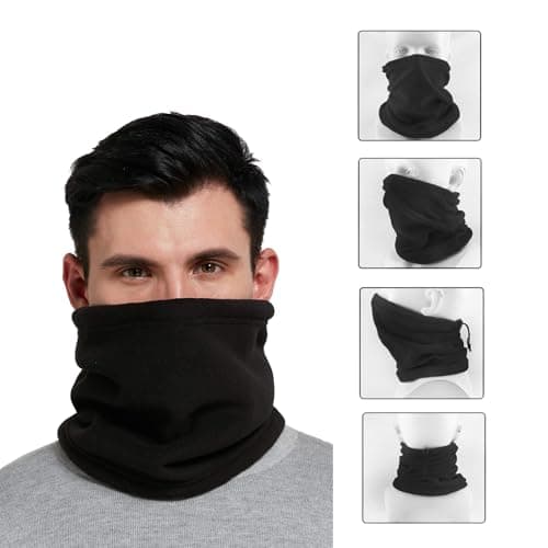 QSZHSL 4 Pack Neck Warmer Snoods for Men Women, Winter Neck Warmer Fleece Windproof Neck Gaiter Snood, Windproof Balaclava, Neck Scarf Neckwear for Outdoor Sports Motorcycle Skiing Running Cycling — view 4