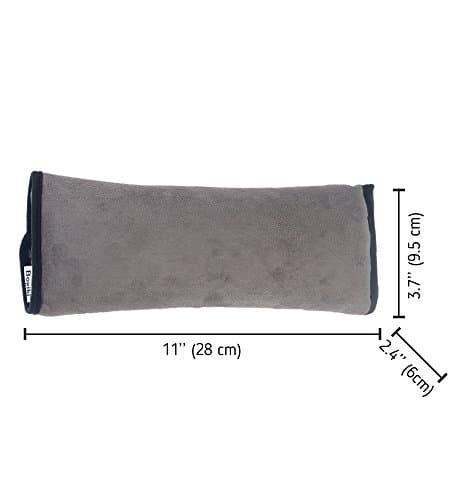Car Seat Belt Pillow for Kids Set of 2 - Soft Grey Seatbelt Shoulder Pad Cushion Headrest for Long Car Rides Naps Road Trips, Adjustable Washable Travel Sleep Pillows for Children — view 5