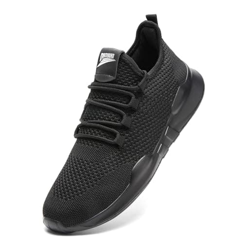 Mens Trainers Trail Running Walking Casual Gym Sport Tennis Barefoot Shoes Non Slip Work Hypersoft Sneakers Black 10