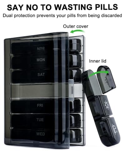 lulir Weekly Pill Organiser 3 Times a Day,Travel Tablet Organiser — view 3