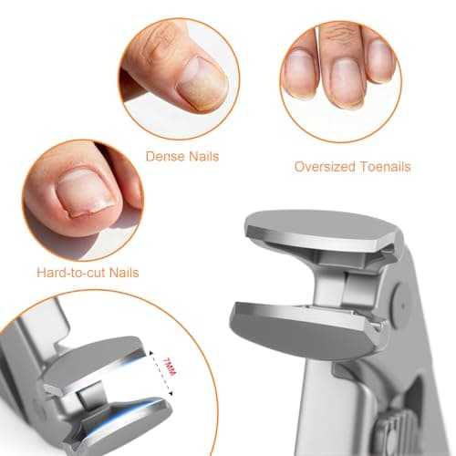 Sopolise Ergonomic Long Handle Nail Clippers for Seniors, Professional Stainless Steel Olecranon Toenail Clippers for Thick Nails, Heavy Duty Trimmer with Catcher (Large, Grey) — view 2