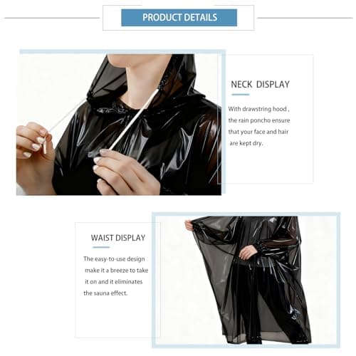 SWOGAA Disposable Rain Ponchos for Adults 6 Pack Extra Thick — view 4