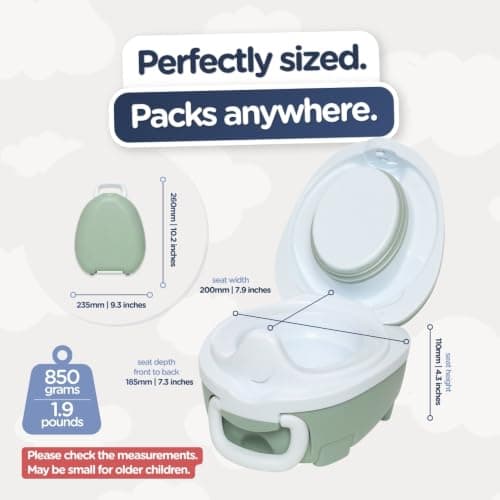 My Carry Potty - Travel Potty, Award-Winning Portable Toddler Toilet Seat for Kids to Take Everywhere (Green Pastel) — view 2