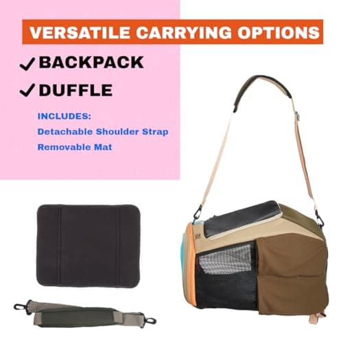 Travel Cat Backpack Carrier - The Navigator Convertible Pet Carrier Backpack - Cat Carrier Backpack with Fully Ventilated Mesh (Earth) — view 3