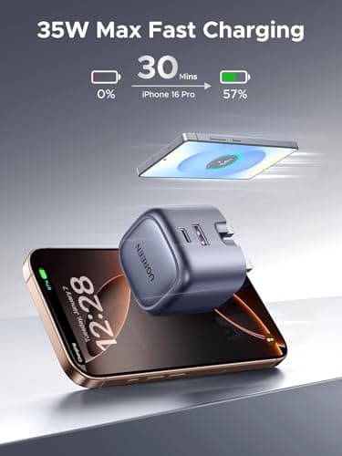 UGREEN 35W USB C Charger Plug with Universal UK to EU Travel Adapter, Compact Dual Port Fast Charging Travel Kit for iPhone Samsung Europe Travel — view 4