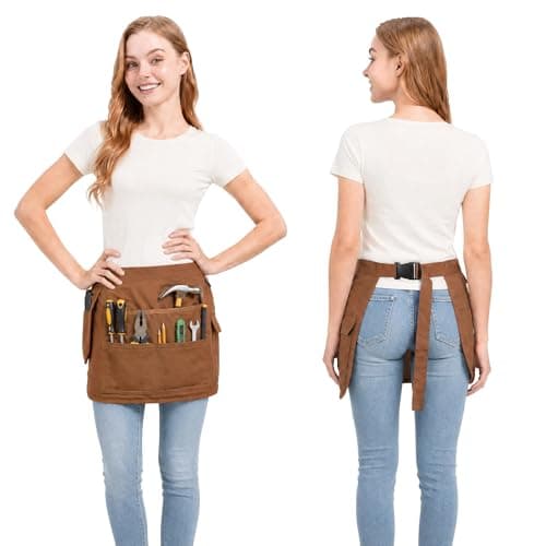 Molaxhome Waist Tool Apron with Multi-Pocket Adjustable Belt for Gardening