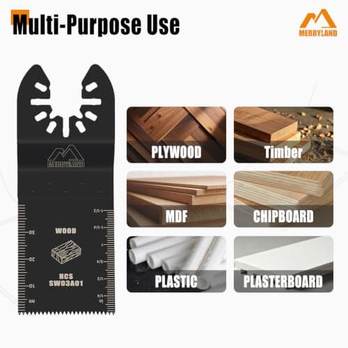 Merryland 33 Pack Oscillating Saw Blades Universal Multitool Blade Wood — view 4