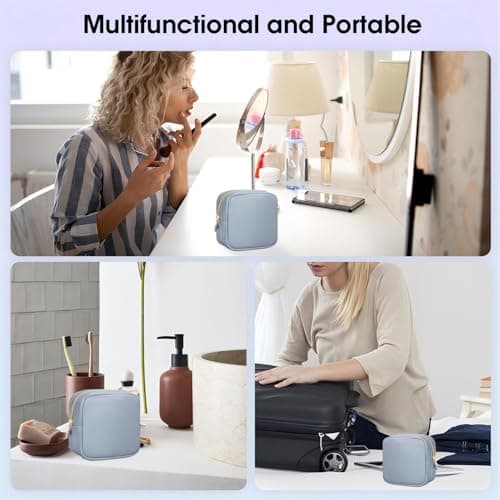 Small Makeup Bag for Handbag Vegan Leather Mini Makeup Pouch for Women — view 5