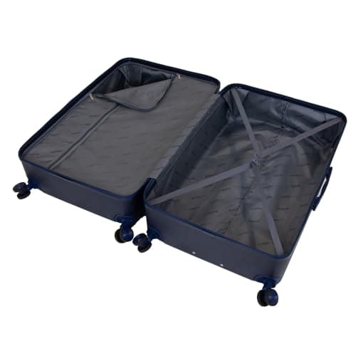 SKYFLITE Modern Large Trunk, 76cm, ABS Hardshell, Silver/Charcoal, TSA Lock, 90L Capacity (Navy) — view 4