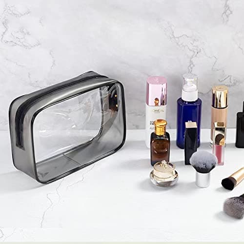 FIYUK 2pcs Clear Travel Toiletry Bag Makeup Cosmetic Bag Portable Waterproof Transparent Storage — view 4
