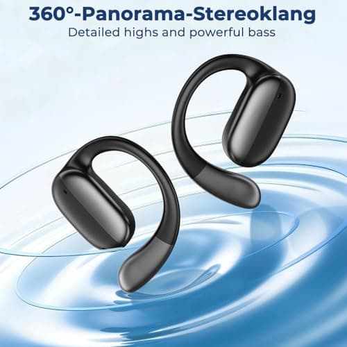 Astrivo NE58 Open Ear Earbuds AI Translation Earbuds Real Time, 134 Language Translator Wireless Ear-hook Headphones, Bluetooth 6.0 O, LED Touch Screen, Noise Cancelling Translate Ear Buds (Black) — view 3