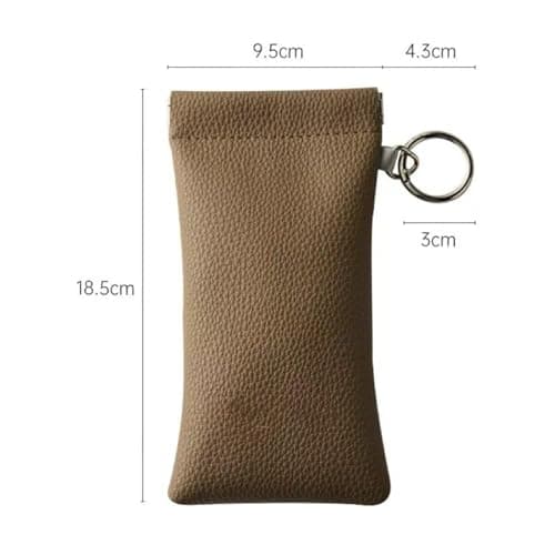 RNXRZANK Sunglasses Pouch Eyeglasses Storage Case Glasses Organizer Bag Soft Faux Leather Compression Resistant Auto Closing with Detachable Strap Suitable for, gray — view 5