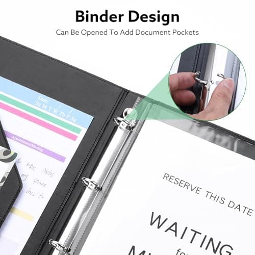 A4 Portfolio Folder with Ring Binder, Document Folder with Plastic Sleeves — view 5