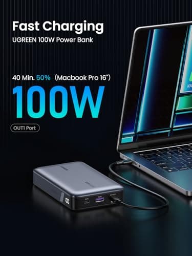 UGREEN Nexode 140W 25000mAh Power Bank 3-Port USB C Portable Charger — view 3