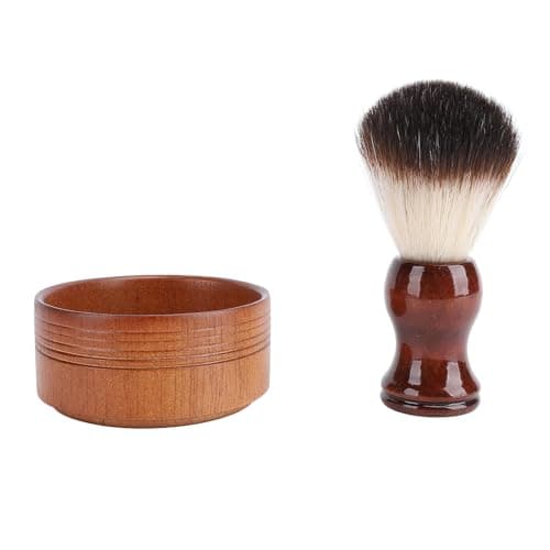 Srliya Hair Shaving Brush Bowl Lightweight Portable Shaving Kit Aesthetic Handle Traveling Men, Imitation Animal Hair — view 5