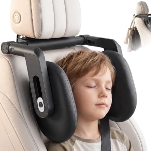 Oasser Car Seat Headrest Pillow, Detachable and Adjustable 360° Rotation Double Sided Support Head and Support for Adult and Kids A13