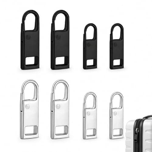 ApexPine 8 Pcs Metal Zipper Pull Replacements 2 Sizes for Bags Clothes